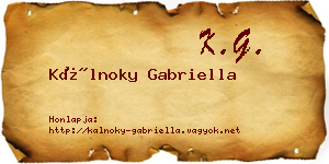 Kálnoky Gabriella névjegykártya